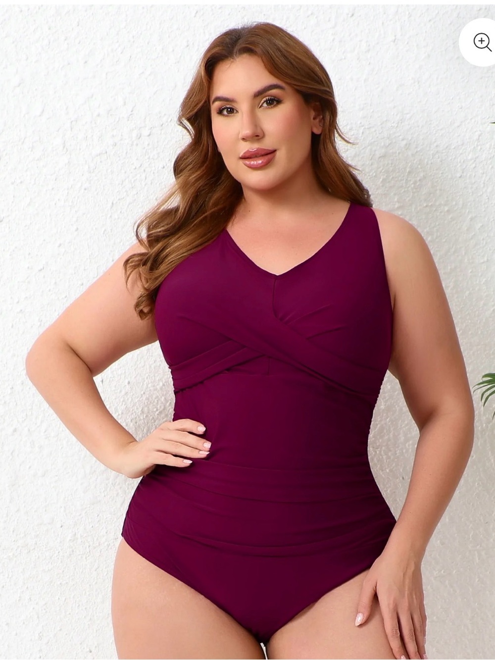 Halcurt Ruched Twist Front One Piece Swimsuit